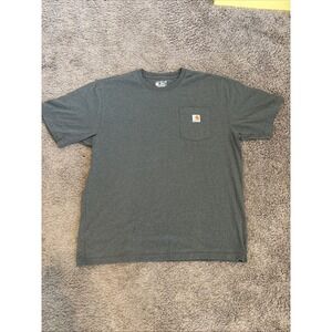 CARHARTT HEAVYWEIGHT Green Loose‎ Fit POCKET Outdoor Work T SHIRT XL